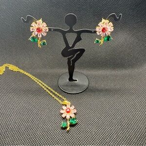 Vintage CZ Floral Jewelry Sunflower Set - perfect gift!